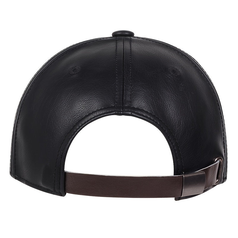 Baseball Cap : PU-Leren Baseballpet voor Heren, Ideale Keuze Geschenken Leer - Zwart in van Pantino