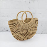 Sac de plage beige - Style vacances demi-cercle été polyvalent