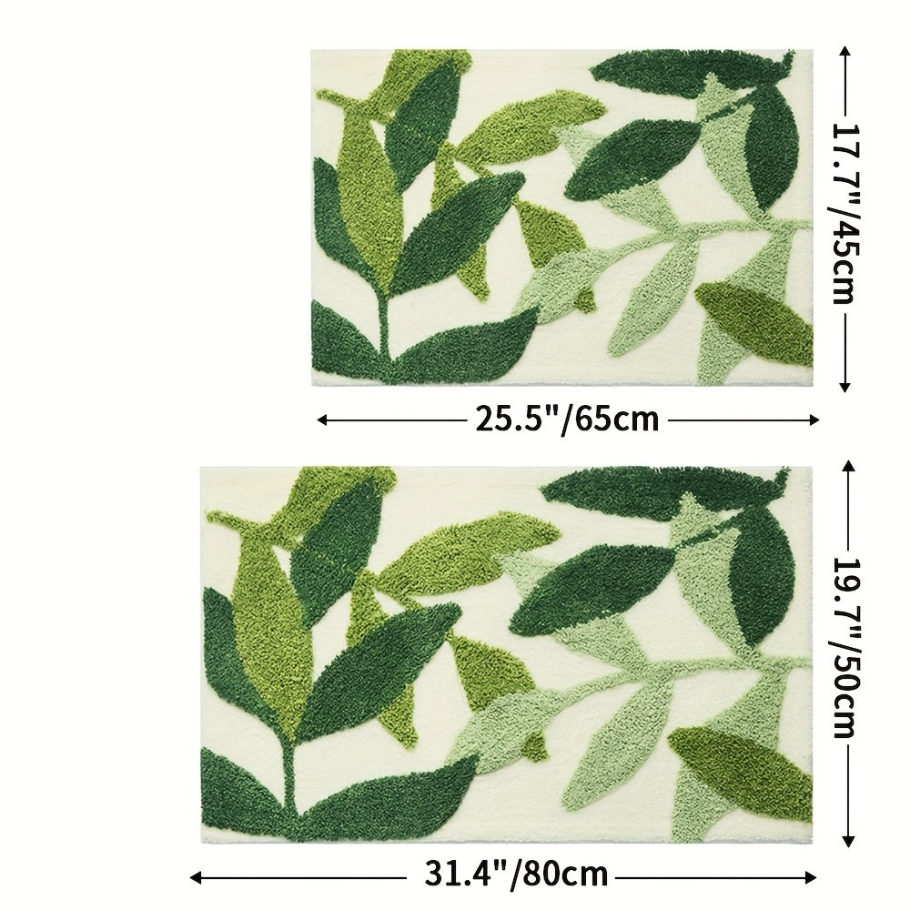 home & garden : Absorberende Badkamermat met Bladerpatroon in van Pantino