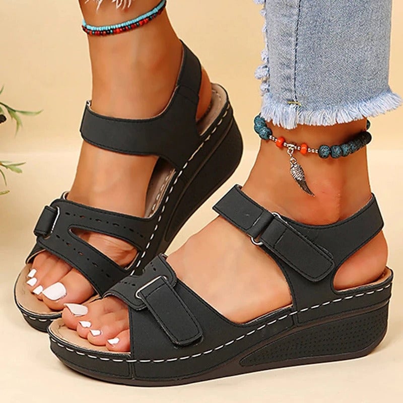 Sandals : Sandalen Dames Zwart - Comfortabele in van Pantino
