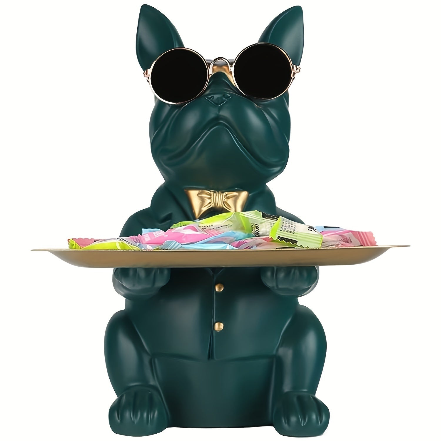 home & garden : Multifunctionele Bulldog Opbergstandbeeld - Marineblauw Zittend in van Pantino