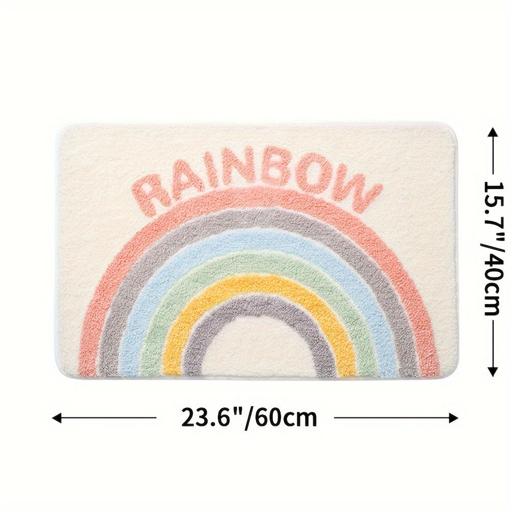 home & garden : Absorberende Antislip-Mat voor Toilet en Badkamer in 40*60cm Regenboog van Pantino