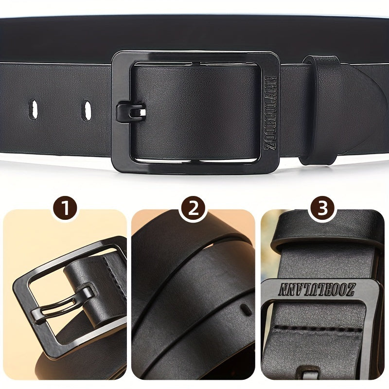 Belt : PU Leren Riem Zwart Heren Casual Jeans in van Pantino