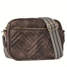 bags : Vegan Leren Schoudertas Dames - Stijlvol Duurzaam Design - Vegan Leer in Koffie van Pantino