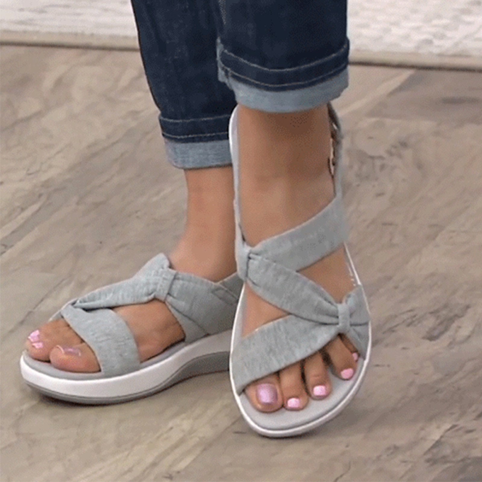 Sandals : Sandalen Dames Rood - Casual - Chic Ontwerp voor een Verfijnde Alledaagse Stijl in Grijs van Pantino