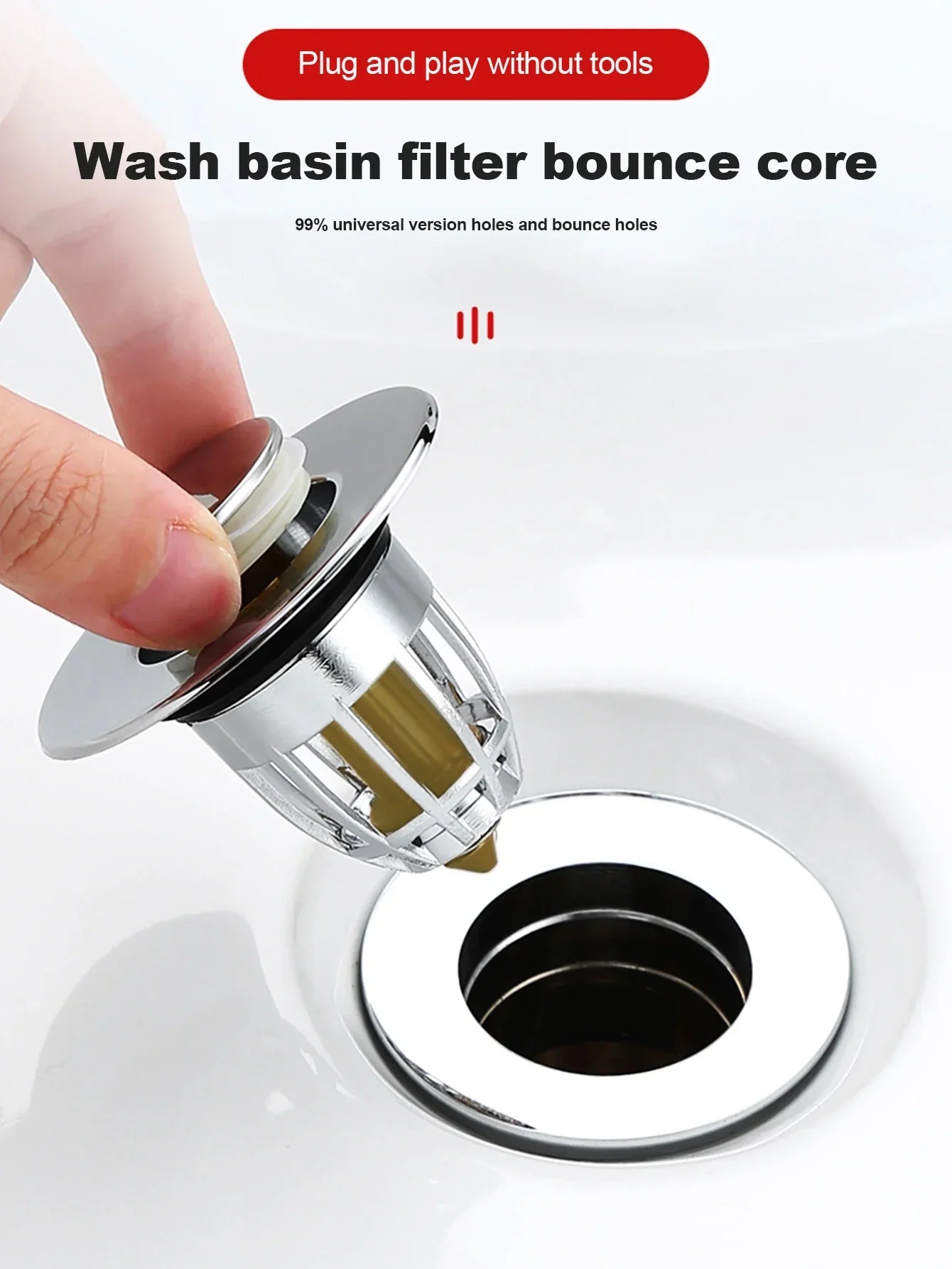 home & garden : Wastafel Pop-Up Filter - Universele Spoelbak Anti-Verstopping - Siliconen in van Pantino