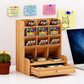 home & garden : Houten Penhouder Desk Organizer - Stijlvol Efficiënt Bureau - Hout in van Pantino