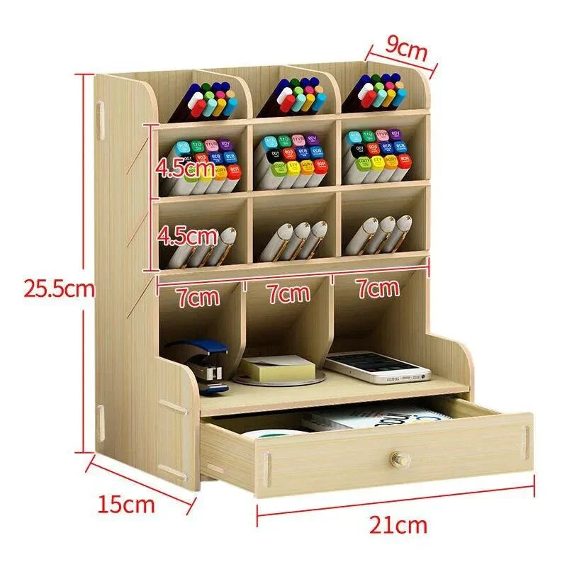 home & garden : Houten Penhouder Desk Organizer - Stijlvol Efficiënt Bureau - Hout in van Pantino
