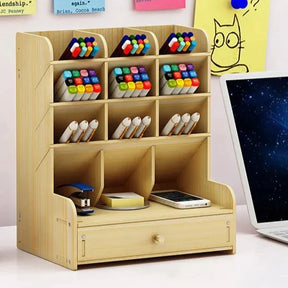 home & garden : Houten Penhouder Desk Organizer - Stijlvol Efficiënt Bureau - Hout in van Pantino
