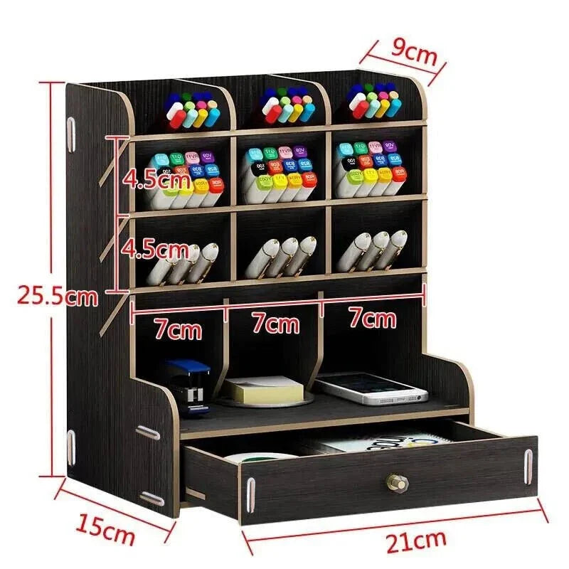 home & garden : Houten Penhouder Desk Organizer - Stijlvol Efficiënt Bureau - Hout in van Pantino