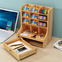 home & garden : Houten Penhouder Desk Organizer - Stijlvol Efficiënt Bureau - Hout in van Pantino