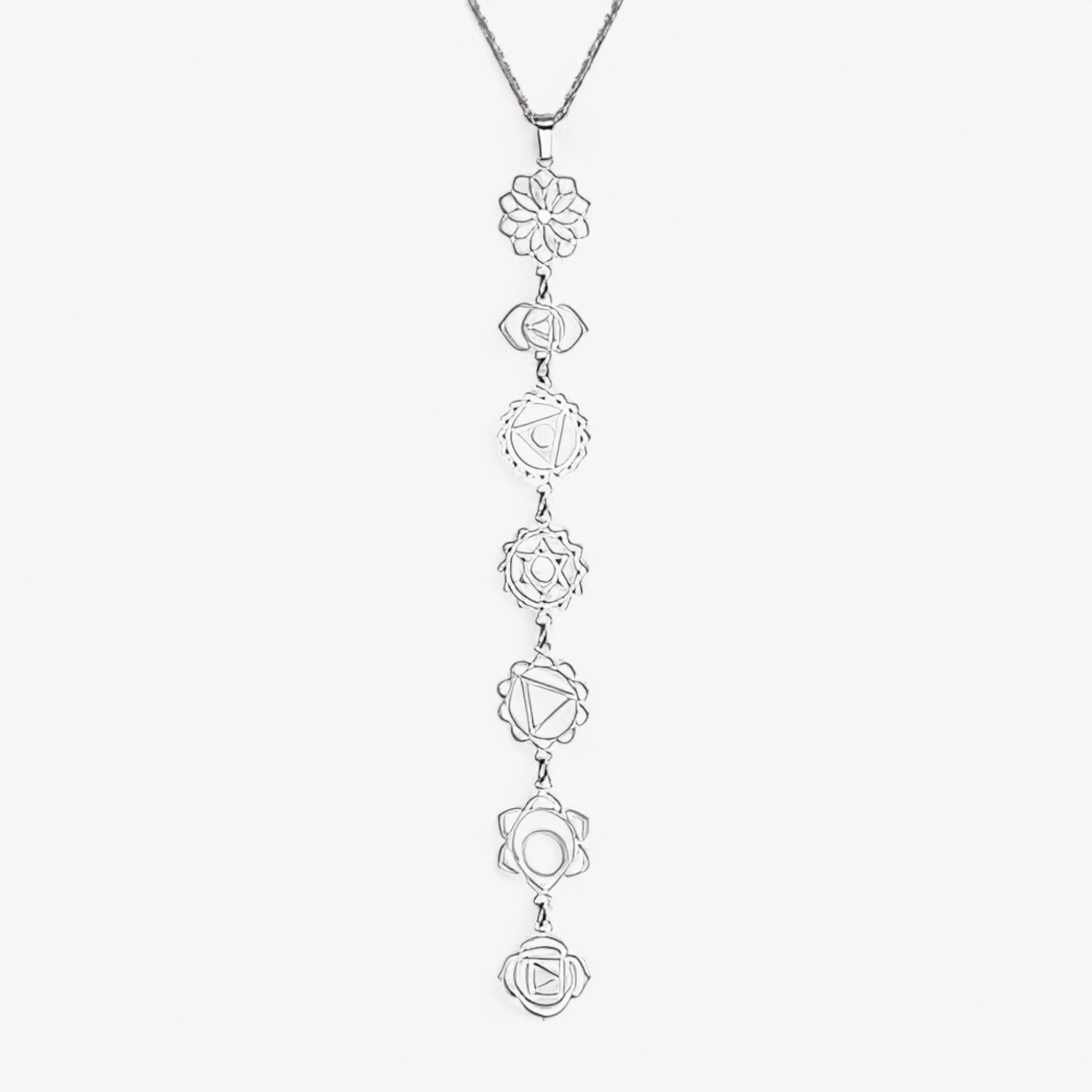 Jewelry : Damesketting 7 Chakra van Wol, Energetisch Sieraad voor Spiritueel Evenwicht in van Pantinoshop
