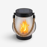 Buiten Vlamlamp Zwart - Solar & Type-C Oplaadbaar Effectlicht