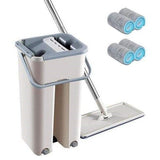 Mop with Bucket and Microfiber Cloth - 2-in-1 Floor Cleaner for Wet and Dry Mopping