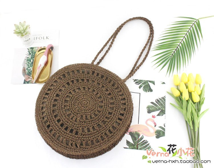 bags : Zachte Strandtas - Shore Chic - Lichtbruin in Donkerbruin van Pantino