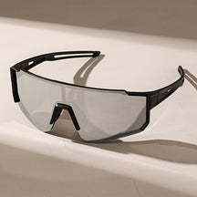 Sport Sunglasses : Sportzonnebrillen voor Heren met Gecoate Lenzen Buitenrijden - Zwart Grijs in Zwart frame wit kwik van Pantino