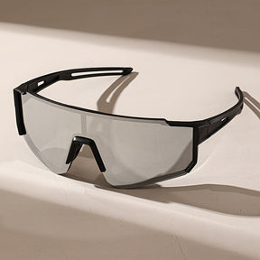 Sport Sunglasses : Sportzonnebrillen voor Heren met Gecoate Lenzen Buitenrijden - Zwart Grijs in Zwart frame wit kwik van Pantino