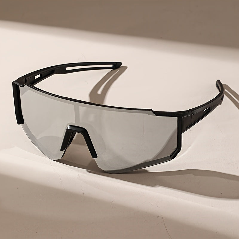 Sport Sunglasses : Sportzonnebrillen voor Heren met Gecoate Lenzen Buitenrijden - Zwart Grijs in Zwart frame wit kwik van Pantino