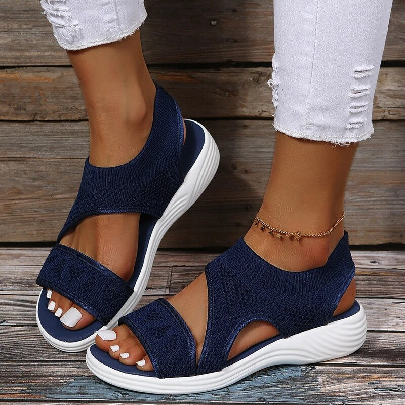 Sandals : Sandalen Dames Roze - Stijlvolle Orthopedische - Perfect voor die Comfort en Gezondheid Willen in Blauw van Pantino