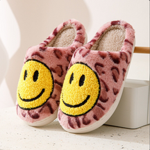 other : HappySlides - Luipaard Smiley - Beige in Roze van Pantino