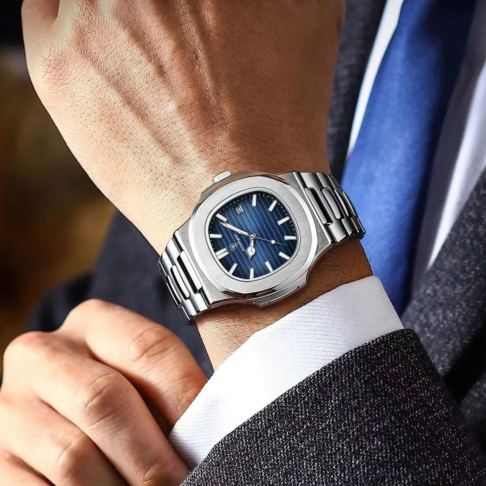 watches : Herenhorloge Zilver 40mm - Klassiek RVS met Datum, Mineraalglas & Waterdicht in van Pantino