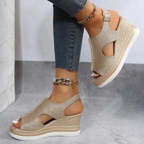 Orthopedic Sandals : Orthopedische Sandalen Dames - Comfortabele Sandalen voor Optimale Ondersteuning - Zilver in Goud van Pantino