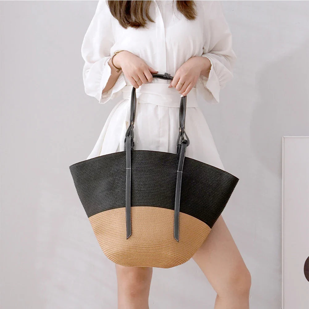 bags : Strandschoudertas Dames - Chique Stro Zomers Design - Stro in van Pantino