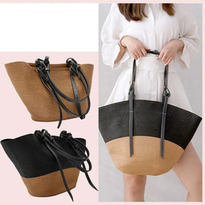 bags : Strandschoudertas Dames - Chique Stro Zomers Design - Stro in van Pantino
