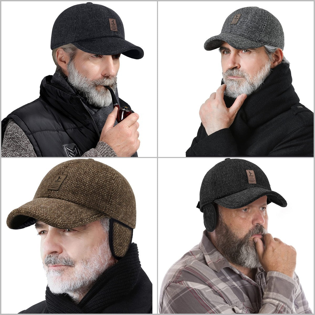 Baseball Cap : SnapHat - Gebreide Winter Baseballpet Donkergrijs in van Pantino