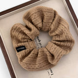 Gestrickte Woll-Scrunchie Damen - Schwarz