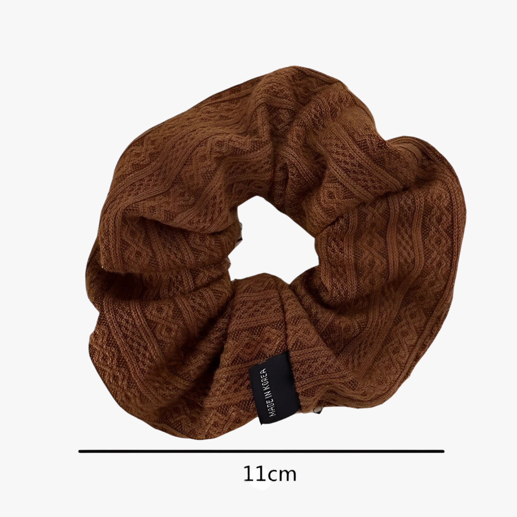 Scrunchie : Gebreide Wollen Scrunchie Dames - Zwart in van Pantino
