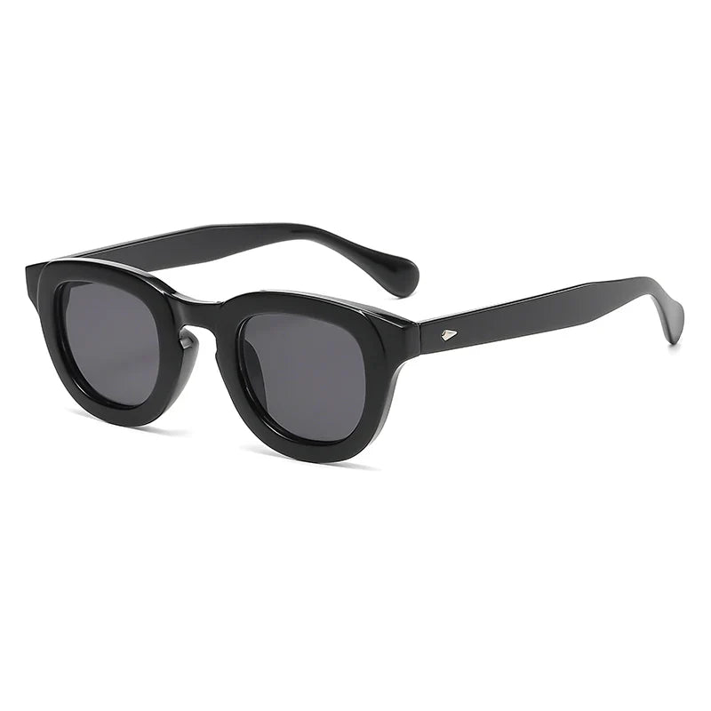 Zonnebrillen : Ovale Zonnebril Dames Dikke Montuur - Retro Stijl - UV400 in MIDNIGHT van Pantino