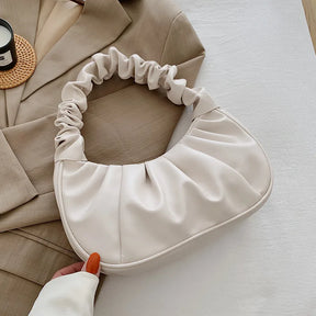 bags : Handtas Wit - Elegante Geplooide in Wit van Pantino