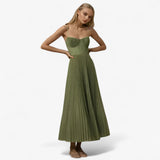 Dames Maxi Plissé Jurk