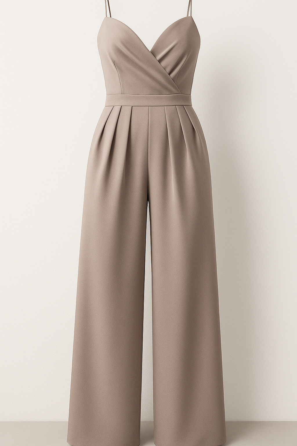 Elegant dames jumpsuit met spaghettibandjes en zachte palazzobroek