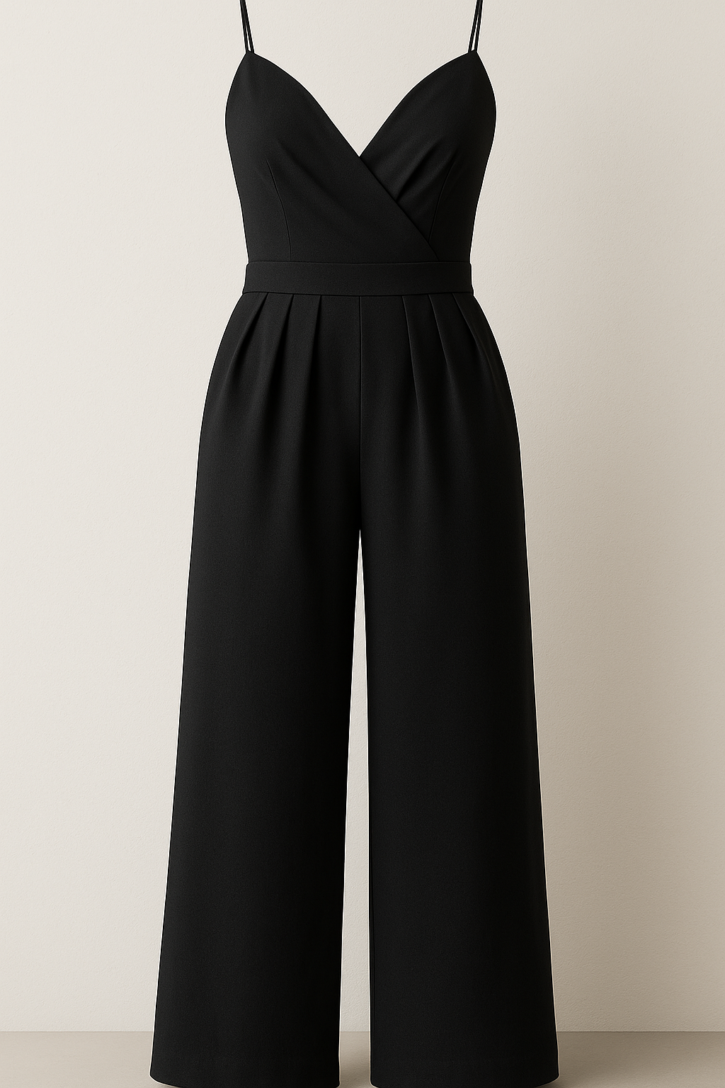 Elegant dames jumpsuit met spaghettibandjes en zachte palazzobroek
