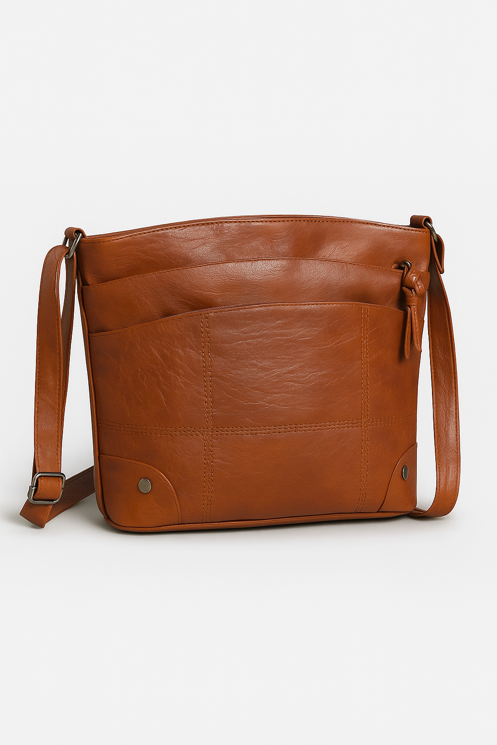 bags : Vintage Leren Schoudertas - Bruin in Bruin van Pantino