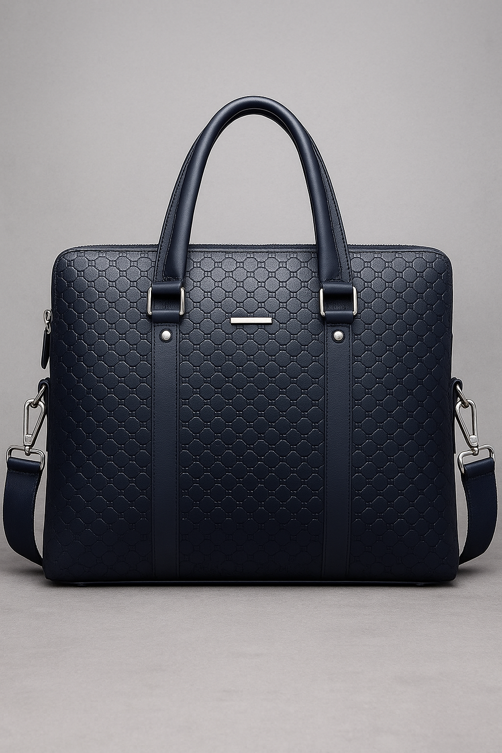 Laptop Bag : Nolan Leren Laptoptas voor Mannen - Hoge Kwaliteit, Ruim en Veelzijdig - Zwart in blauw van Pantino