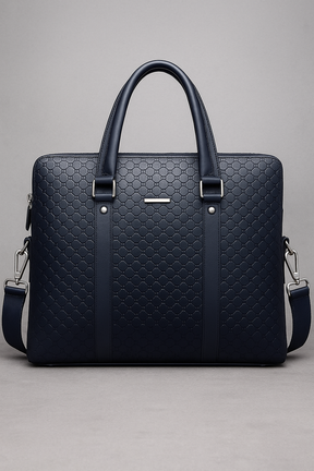 Laptop Bag : Nolan Leren Laptoptas voor Mannen - Hoge Kwaliteit, Ruim en Veelzijdig - Zwart in blauw van Pantino