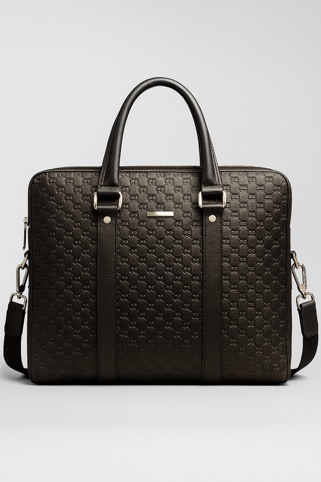 Laptop Bag : Nolan Leren Laptoptas voor Mannen - Hoge Kwaliteit, Ruim en Veelzijdig - Zwart in zwart van Pantino