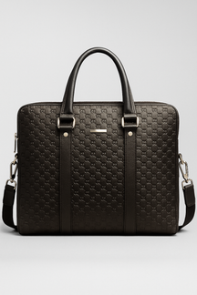 Laptop Bag : Nolan Leren Laptoptas voor Mannen - Hoge Kwaliteit, Ruim en Veelzijdig - Zwart in zwart van Pantino