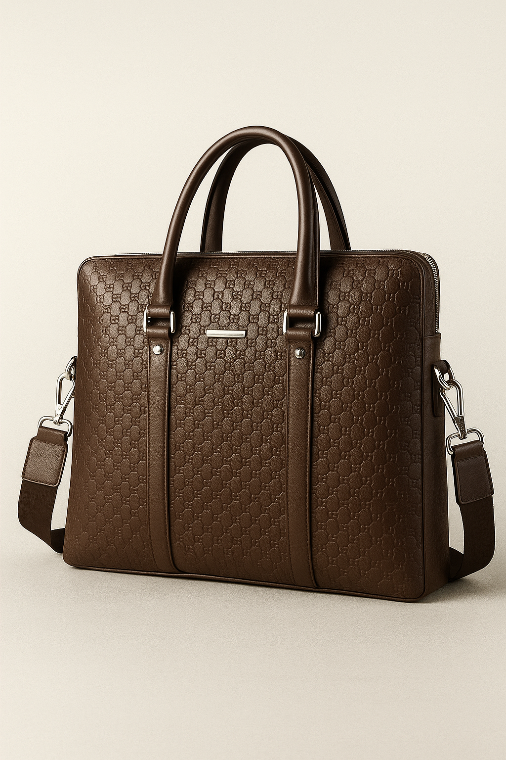Laptop Bag : Nolan Leren Laptoptas voor Mannen - Hoge Kwaliteit, Ruim en Veelzijdig - Zwart in bruin van Pantino