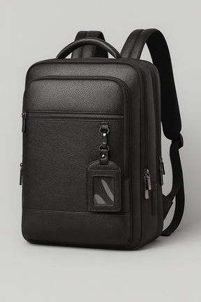 bags : Lederen Rugzak met USB Leer - Zwart-a in Zwart-A van Pantino
