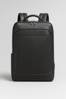 bags : Lederen Rugzak met USB Leer - Zwart-a in Zwart-C van Pantino