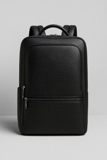 bags : Lederen Rugzak met USB Leer - Zwart-a in Zwart-D van Pantino
