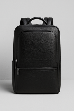 bags : Lederen Rugzak met USB Leer - Zwart-a in Zwart-D van Pantino
