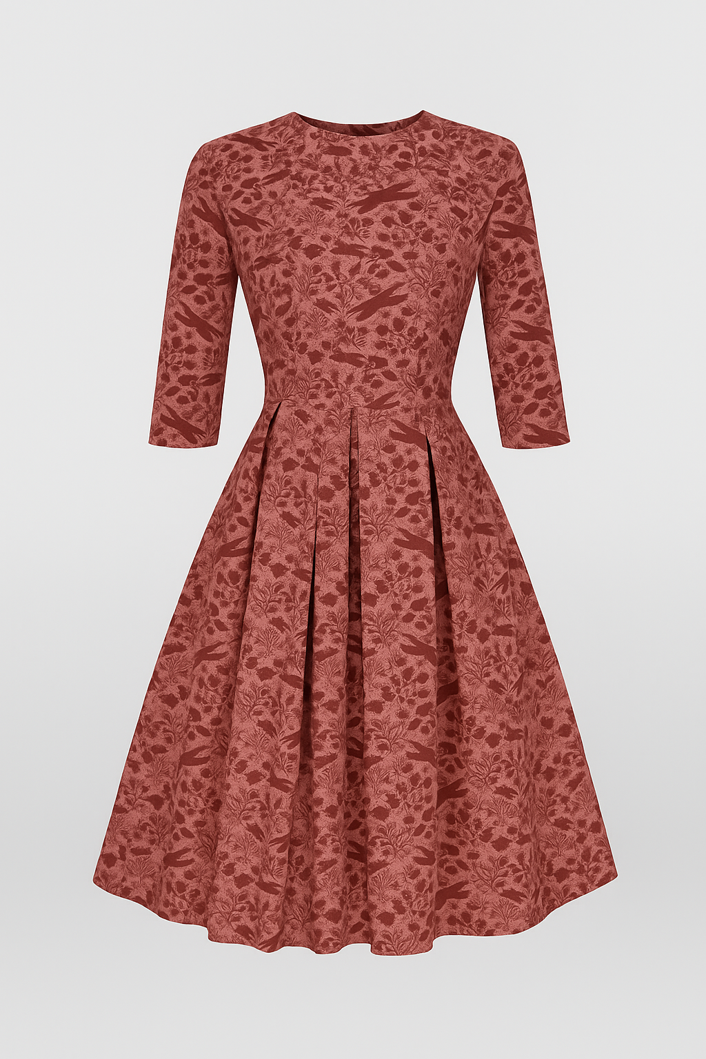 Dresses : Midi-jurk met bloemenprint en 3/4-mouwen Dames in Fucsia van Pantino