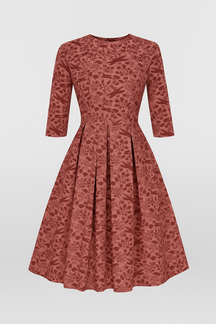 Dresses : Midi-jurk met bloemenprint en 3/4-mouwen Dames in Fucsia van Pantino