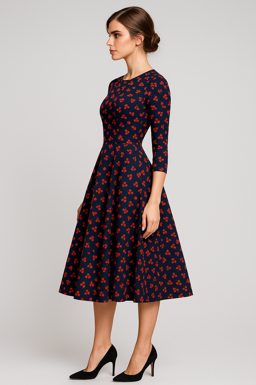 Dresses : Midi-jurk met bloemenprint en 3/4-mouwen Dames in van Pantino