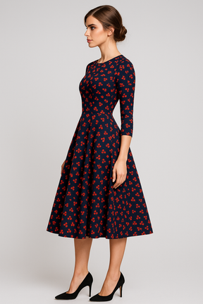 Dresses : Midi-jurk met bloemenprint en 3/4-mouwen Dames in van Pantino